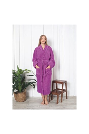 pamuklu Women's Cocolino Bathrobe, Magenta, Size L