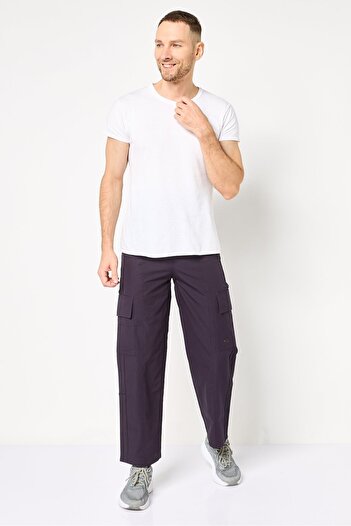 adidas Men Sportswear Fit Outdoor Cargo Pants, Dark Purple