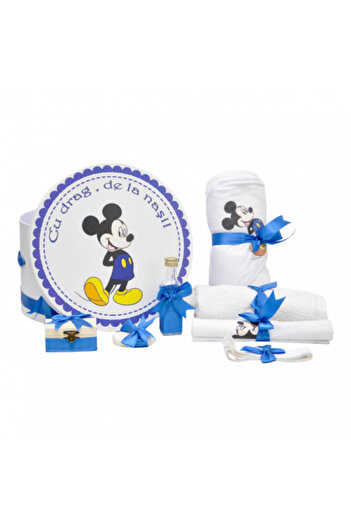 OEM Customized baptism trousseau with 8 pieces in round box - Smurf, Electric Blue - SPB-85