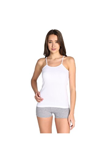 Tutku 0135 Ribana Rope Strap Women's Tank Top - Pack of 6