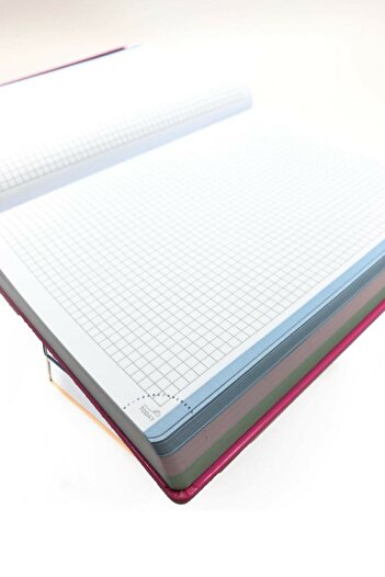 Gıpta The Book Pastel 20x28 400 Sheets 4 Compartments Hard Cover Hardcover Notebook (3485) Striped Gray