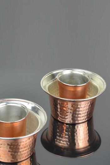 KAVELE 2-Piece Ehli Keyf Cup Holder Copper Alcohol Gift