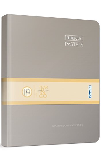 Gıpta The Book Pastel 20x28 400 Sheets 4 Compartments Hard Cover Hardcover Notebook (3486) Checked Pastel Gray