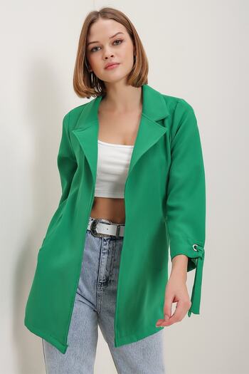 HAKKE Sleeve Eyelet Binding Jacket