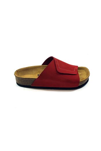 Bequemere Raven Cork Sole Genuine Leather Single Strap Orthopedic Women's Slippers