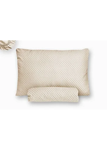 mer-tim ezberbozan ev tekstili Single Beige Polka Dot Elasticless Sheet and Pillow Case - 160 X 240