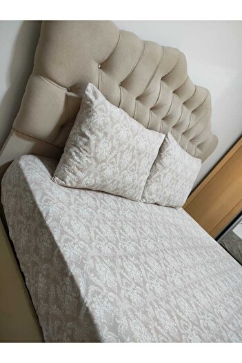 Süper's King Size Ranforce Woven Elastic Sheet Set Beige