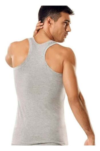 Tutku Pack of 6 0118 Men's Ribbed Athlete Rambo Undershirt - - Gray - Xl