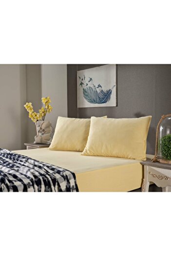 Doqu Home Yellow Combed Cotton Sheet - Single King Size