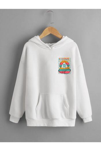 Relax family xf Love Music Printed White Oversize φούτερ