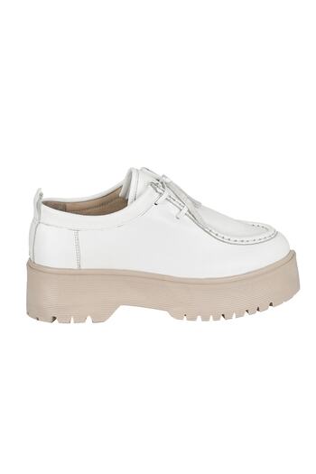 Moosefield Genuine Leather Hand-Saddled White Women's Shoes