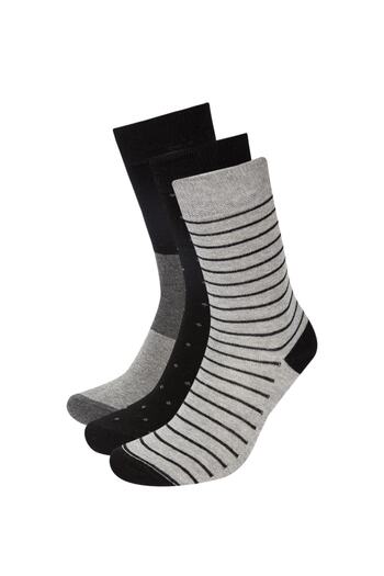DeFacto Men's 3-Piece Cotton Long Socks