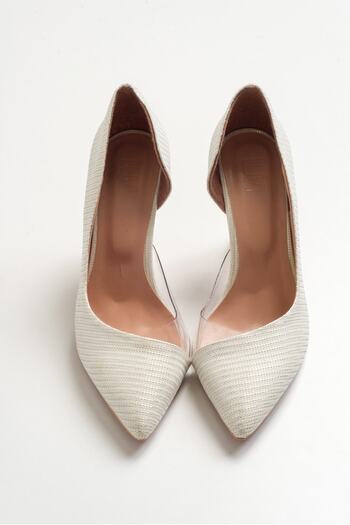 LuviShoes 653 Sedef Sımlı Topuklu Kadın Ayakkabı