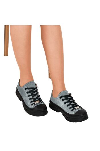 NOOSY Genuine Leather Gray Women's Sneakers