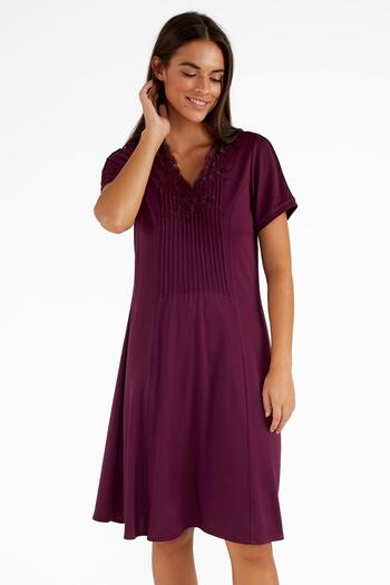 AYYILDIZ 4002 Plum Nightgown