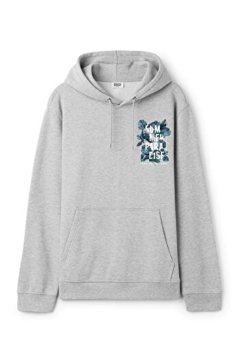 Relax family xf Γκρι φούτερ με στάμπα Summer Paradise Oversize