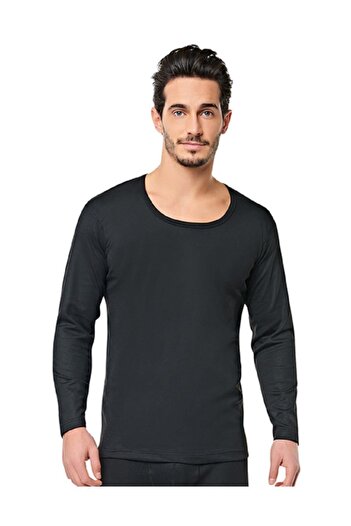 Tutku Long Arm Black Thermal Undershirt