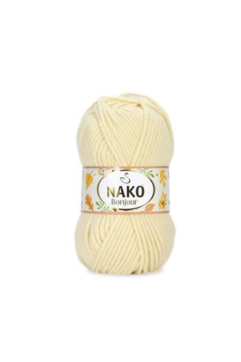 NAKO Bonjour 23688 Κρεμ Πλεκτό Νήματα Χειροποίητο Πλεκτό Γιλέκο Ζακέτα Νήματα Πανί Πλεκτό Πουλόβερ Νήματα