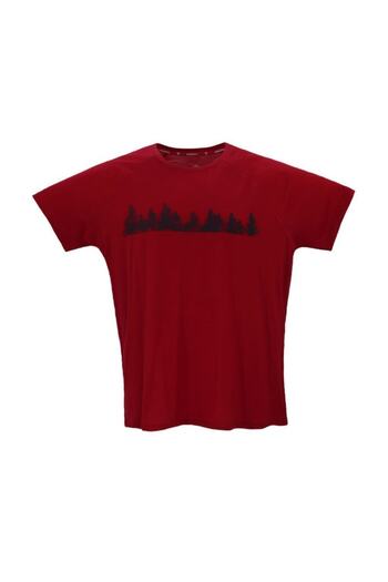 Woolnat Merino Wool Tree Printed Short Sleeve Men's T-shirt