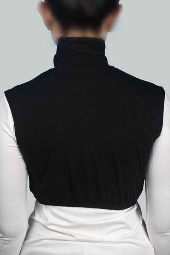 Altobeh Zero Sleeve Turtleneck Full Neck Lycra Combed Cotton Women's Half Body - Black