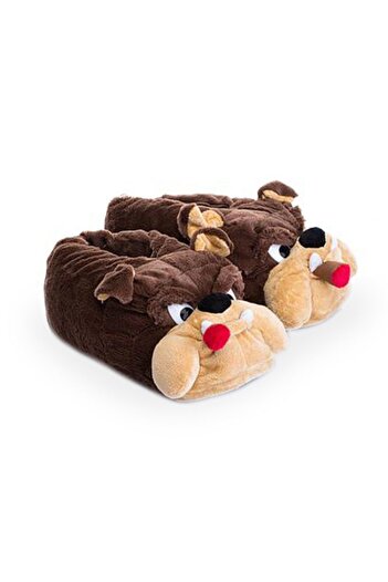 Twigy Yy0261 Дамски чехли Tw Bulldog-2 кафяви с фигурки на животни
