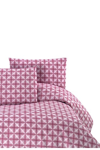 Menderes Home Ranforce Double Duvet Cover - Cotton Collection, Dusty Rose with Pillow Effect