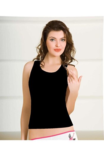 NBB Women's Wide Strap Black Sports Undershirt 675