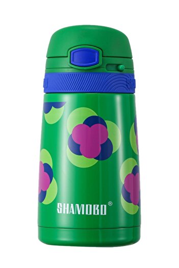 Shamobo Children's 350 Ml Stainless Steel Thermos with Straw Bpa Free 7 Colors