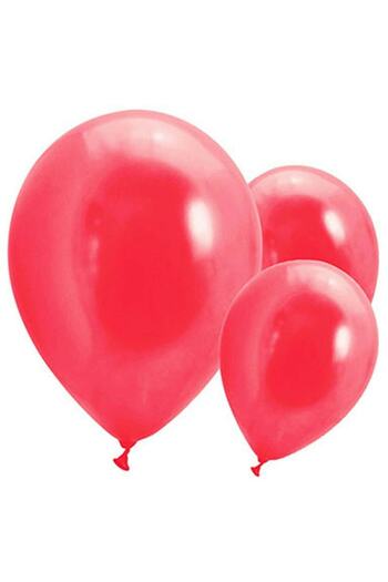 Party City 20 Pieces 12" 30cm Red Metallic Balloon Suitable for Helium
