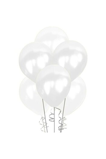 Party City 20 Pieces 12" 30cm White Metallic Balloon Suitable for Helium