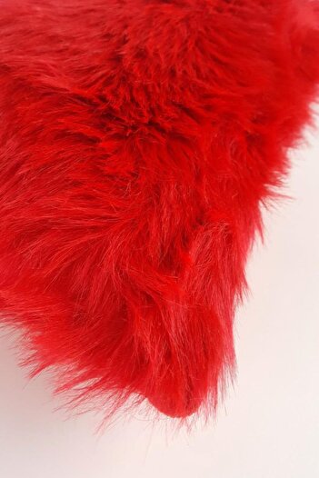 Paris Life Plush Throw Pillow Cover Red Washable Long Pile Single Red 1pc