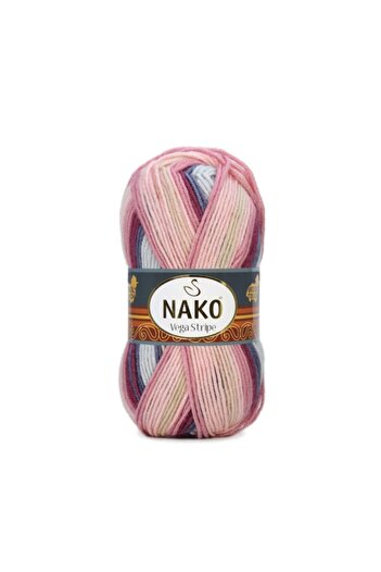 NAKO 5 τεμάχια Vega Stripe 82415 Πλεκτό σκέλος για πλέξιμο στο χέρι Ζακέτα πουλόβερ Νήματα για μωρά