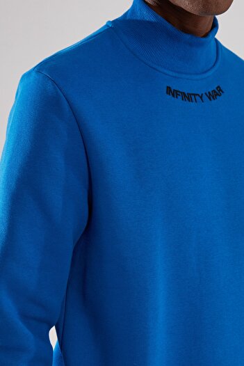 Trendyol Collection Φούτερ με ζιβάγκο με κέντημα Saks - Fleece Cut, TMNAW22sw0718