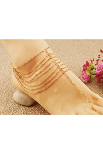 MisBoho Non-Tarnish Gold Colored Multiple Chain Anklet