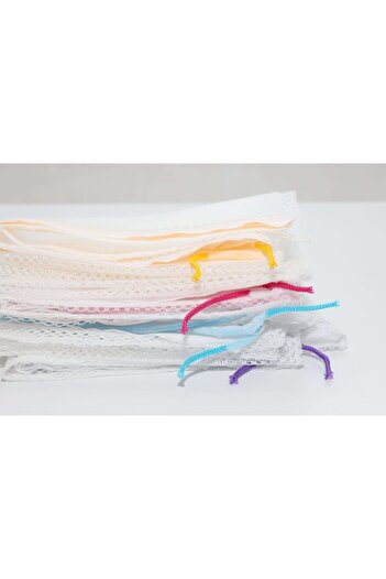 MorBebe 4 Pieces Ultra Luxury Laundry Net with Colorful Strings 40x60 Cm (Large Size)