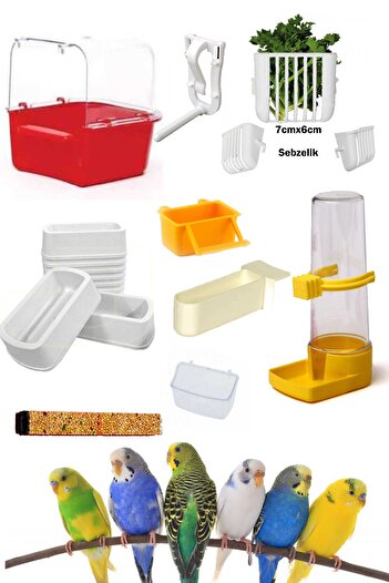 YİĞİTLERAVM 9 Piece Budgie Cage Necessity Set