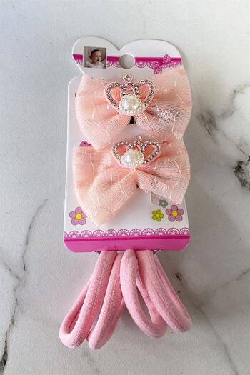 TAKIŞTIR Pink Color Ribbon Figured Children's Buckle Set