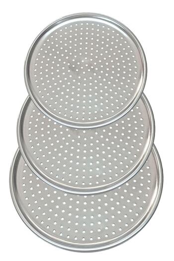 AKNUR PLASTİK Set of 3 Steel Pizza Trays