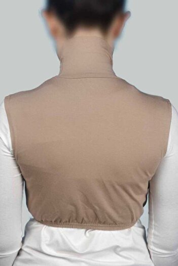 Altobeh Γυναικείο μισό σώμα με ζιβάγκο Zero Sleeve Full Throat Lycra Combed Cotton - Σκούρο Μπεζ