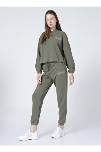 ONLY Elastic Plain Khaki Women's Sweatpants