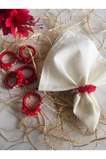 CWolf Red Rose 6-Piece Napkin Ring
