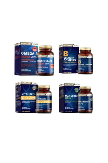 Nutraxin Omega 3Ultra2500Mg- Fish Oil 30 Capsules +VitaminMax +VitaminBComplex+ Magnesium