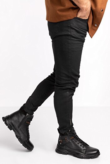 maximoda Ανδρικές μπότες από γνήσιο δέρμα και γούνα στο νερό και στο κρύο