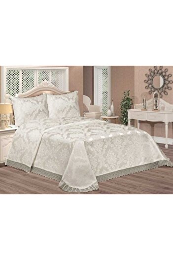 Çeyiz Bahçesi Cream 3 Piece Bedspread