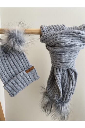 Arden Baby Pompom Scarf Beanie Set