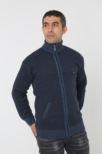 KMKkombin Super Battal Zippered Knitwear Cardigan Sweater - Dad