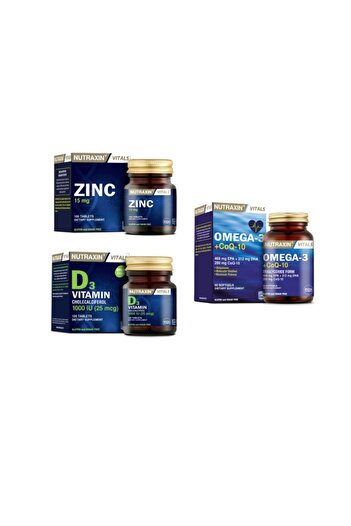 Nutraxin 60/120 Tablets Containing Omega 3 and Vitamin D3 - Zinc Zinc 100 Tablets