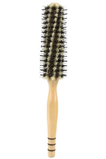 LAND OF MYTH Lom1227 Afro Pick Wooden Blow Dry Brush, Natural Bristle & Fireproof Nylon Teeth
