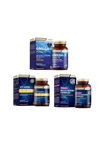 Nutraxin 60 CapsulesMultivitaminTablet withOmega3 and Coq-10 Coenzyme - Vitamin C, D,ZincSupplement
