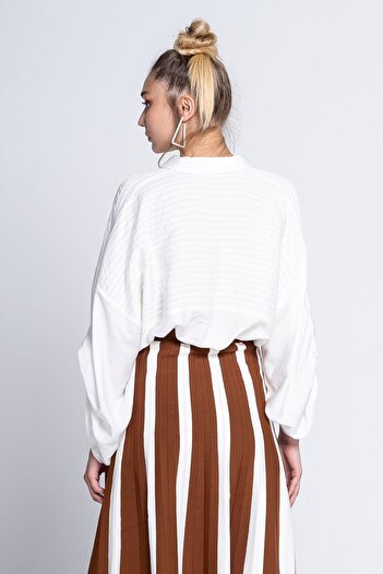 Tuba Ergin Oversize Ribbed Bayoo Shirt